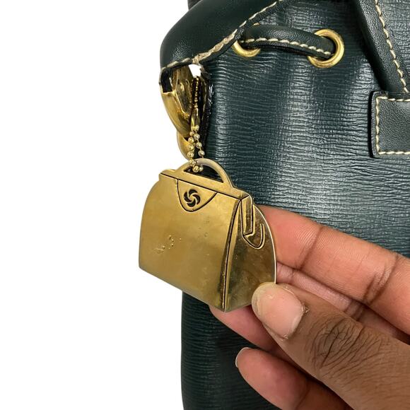 Vintage Samsonite Green Leather Drawstring Convertible Backpack - Picture 4 of 7